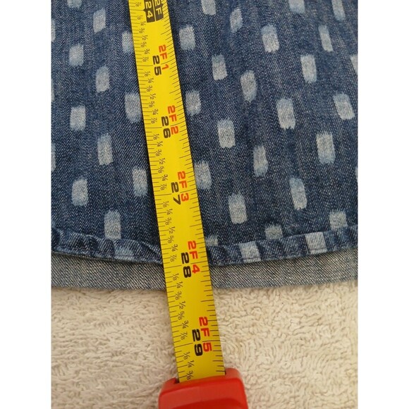 Old Navy Mens Shirt Large  Light‎ Blue Dotted Relaxed Fit Oxford Short Sleeve - Picture 8 of 12